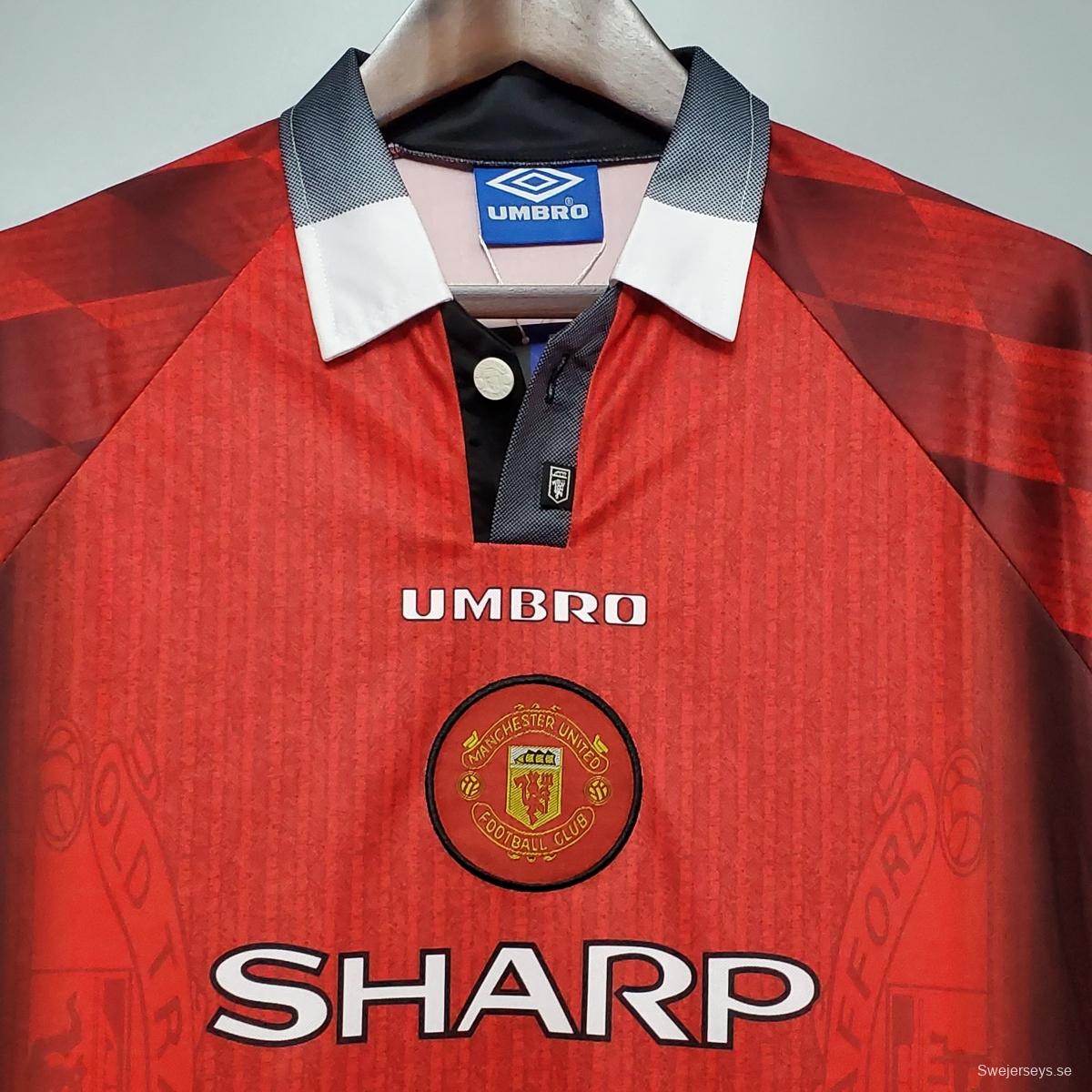 Retro Long Sleeve 96/97 Manchester United Home Soccer Jersey