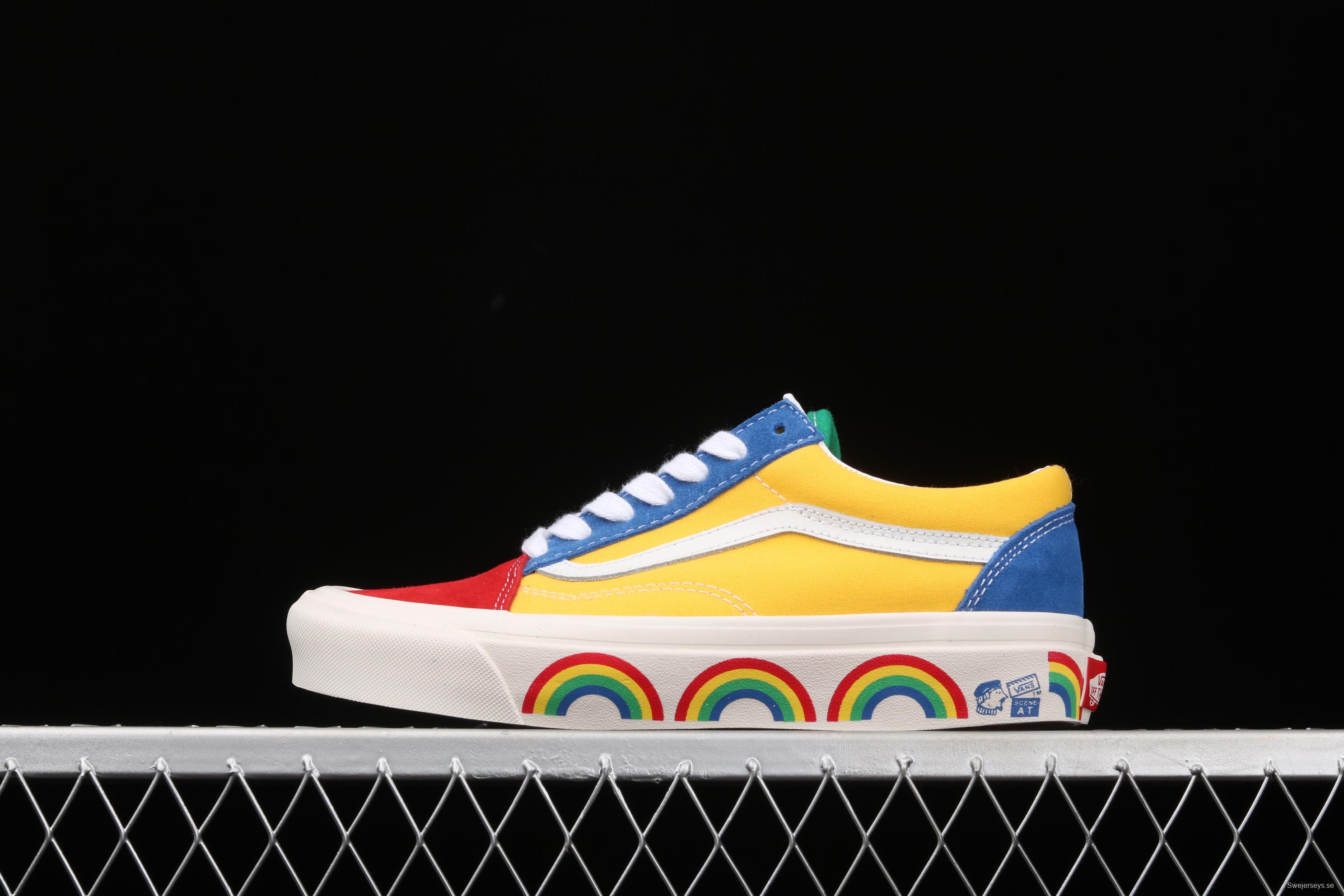 Vans Old Skool 36 limits high-end regional Anaheim color rainbow low-top casual board shoes VN0A54F34SB