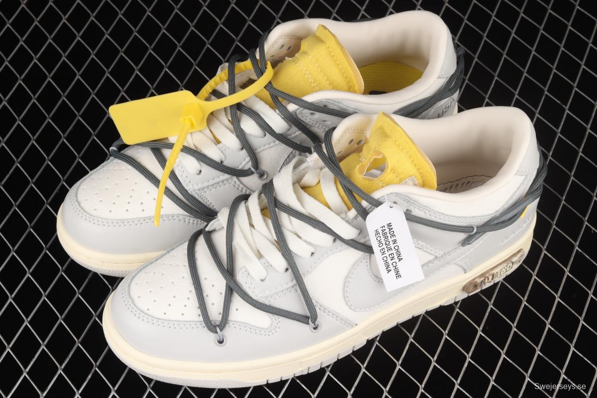 OFF-White x NIKE DUNK Low OW grey leisure sports skateboard shoes DM1602-105