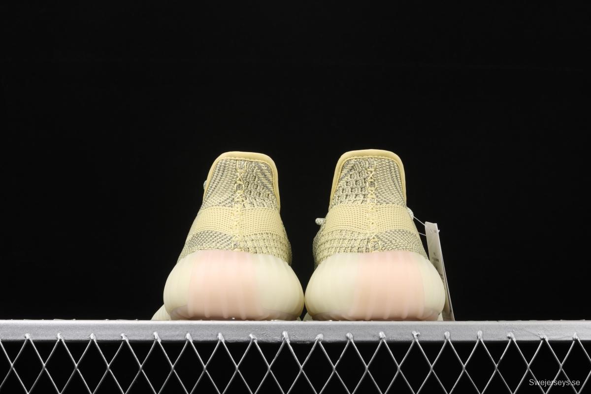 Adidas Yeezy 350 Boost V2 FV3255 Darth Coconut 350 second generation hollowed-out silk yellow star matching BASF popcorn