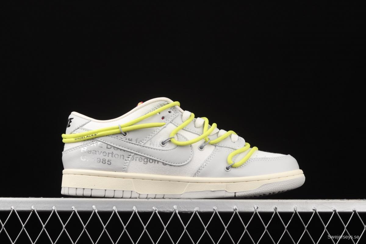 OFF-White x NIKE DUNK Low 04 of 50 OW Grey Leisure Sports Skateboard shoes DM1602-106