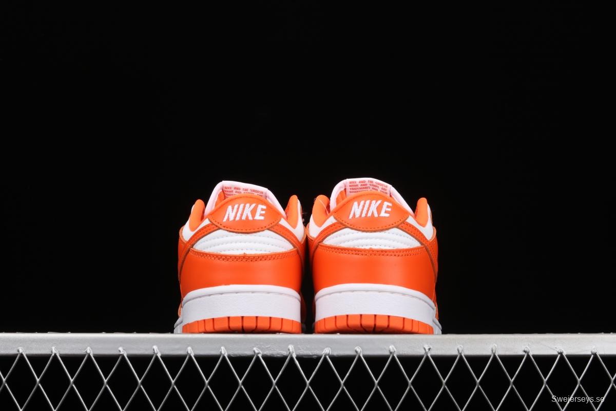 NIKE SB DUNK Low Pro Syracuse White Orange head and low Top Leisure Board shoes CU1726-101