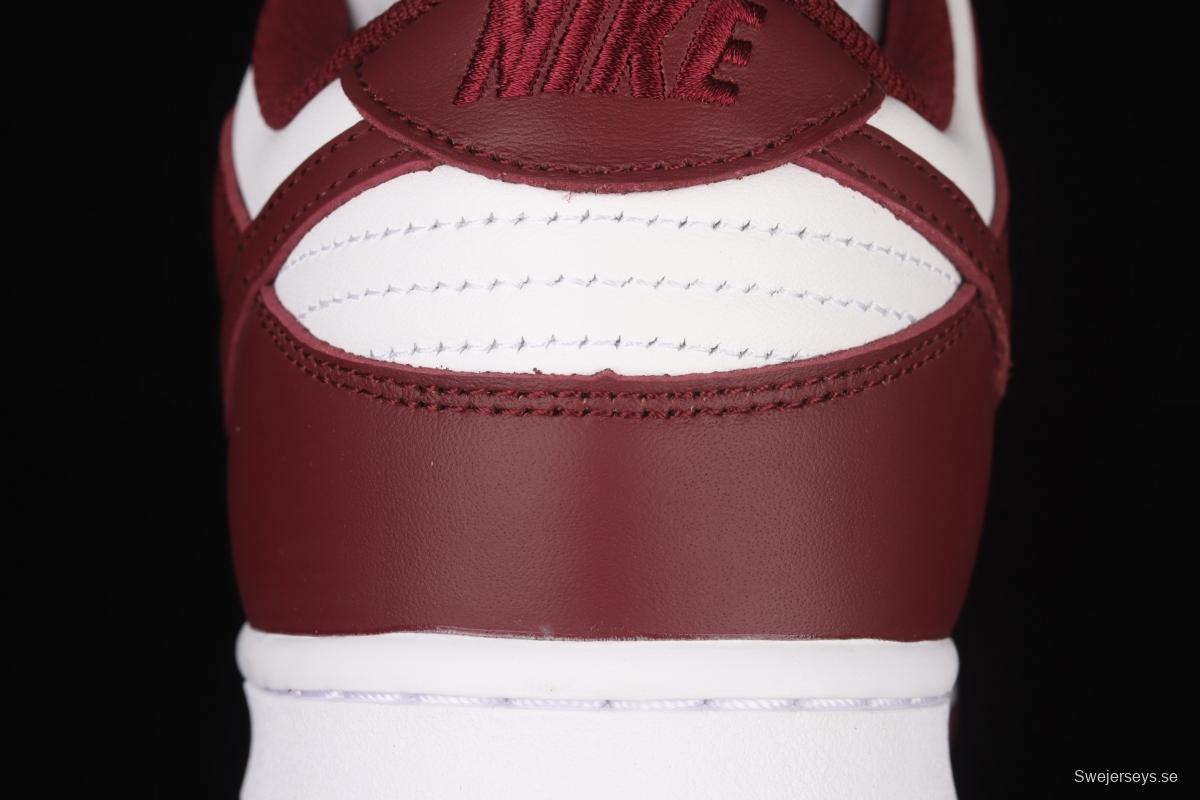 NIKE SB DUNK Low Prm wine red and white color SB buckle rebound fashion leisure board shoes DD1503-108