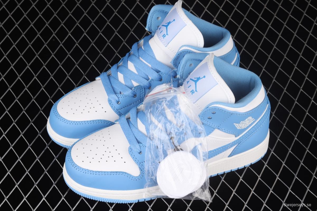 Air Jordan 1 Mid North Carolina Zhongbang Basketball shoes 554725-106