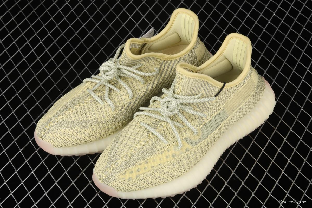 Adidas Yeezy 350 Boost V2 FV3255 Darth Coconut 350 second generation hollowed-out silk yellow star matching BASF popcorn