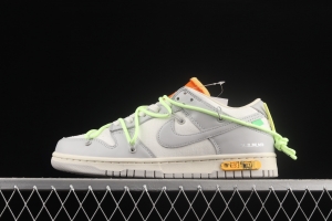 OFF-White x NIKE DUNK Low OW white gray leisure sports skateboard shoes DM1602-128,