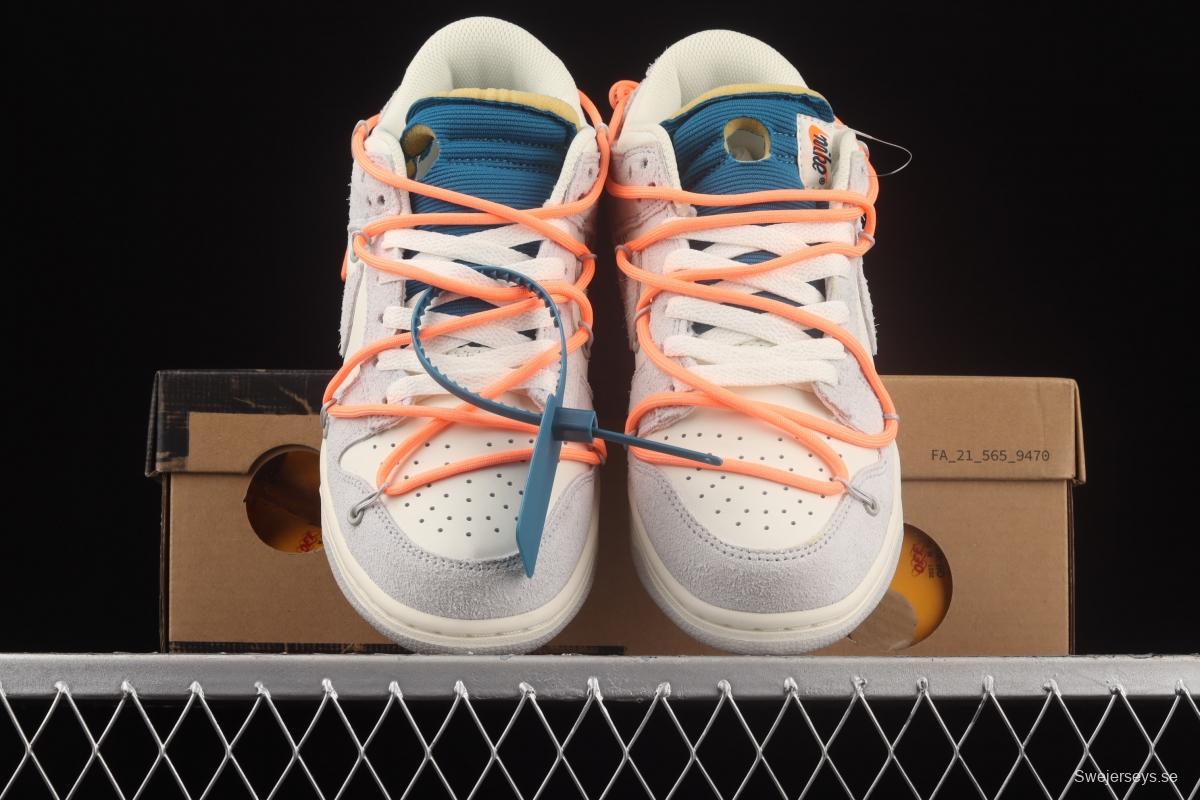 OFF-White x NIKE DUNK Low OW suede SB buckle rebound fashion casual board shoes DJ0950-119