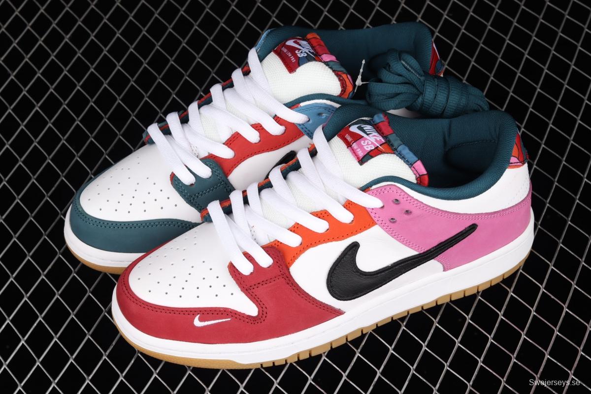 Parra x Nike SB DUNK Low Multi-Color 2021 Slam Dunk Series low-side leisure sports skateboard shoes mandarin duck color difference splicing double small hooks DH7695-2021