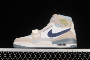 Air Jordan Legacy 312 White and Blue Color Matching Velcro Three-in-One Sneakers DQ5347-141