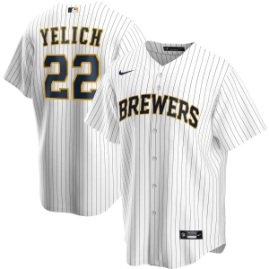 Youth Christian Yelich White&amp;Navy Alternate 2020 Player Team Jersey