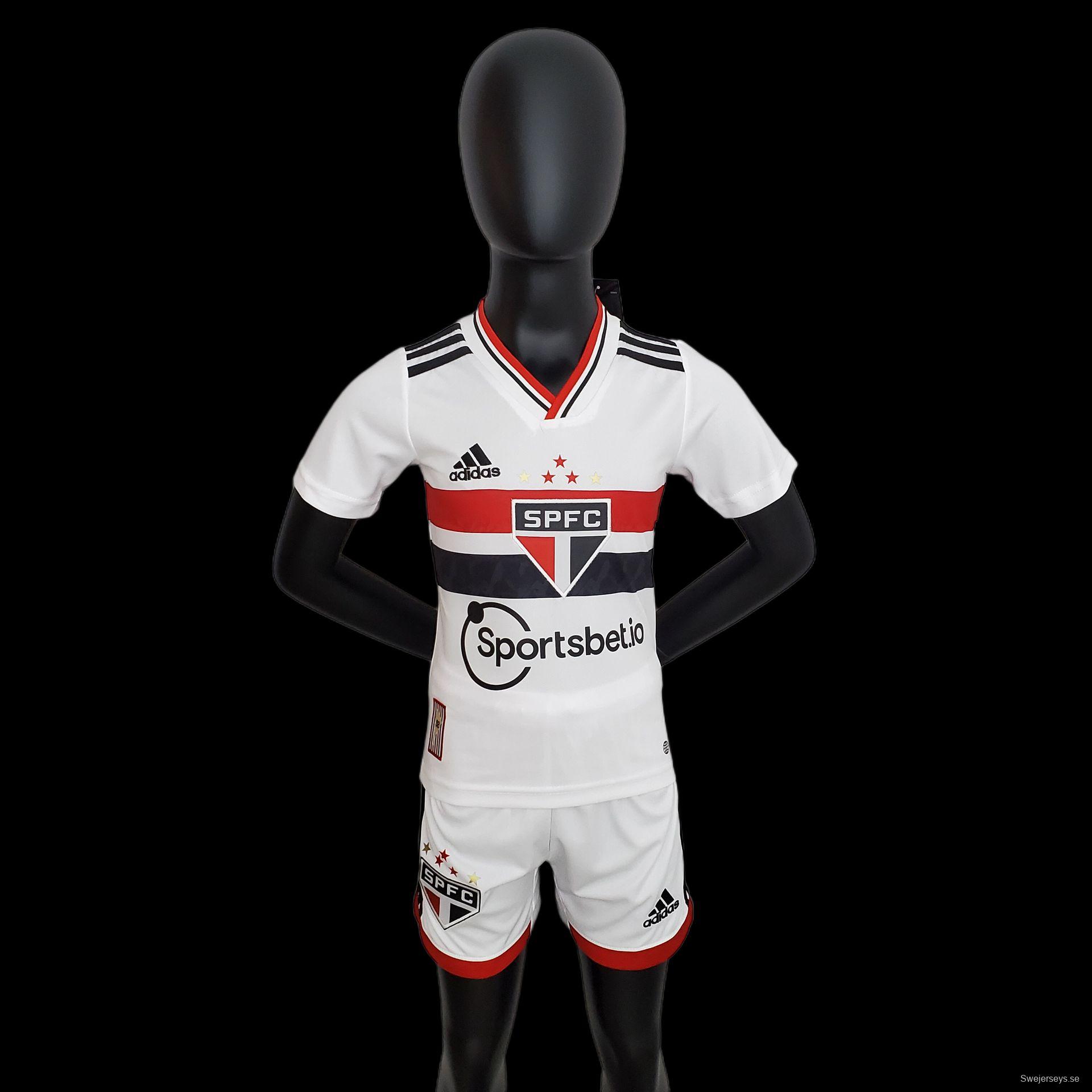 22/23 Kids São Paulo Home Size 16-28 Soccer Jersey