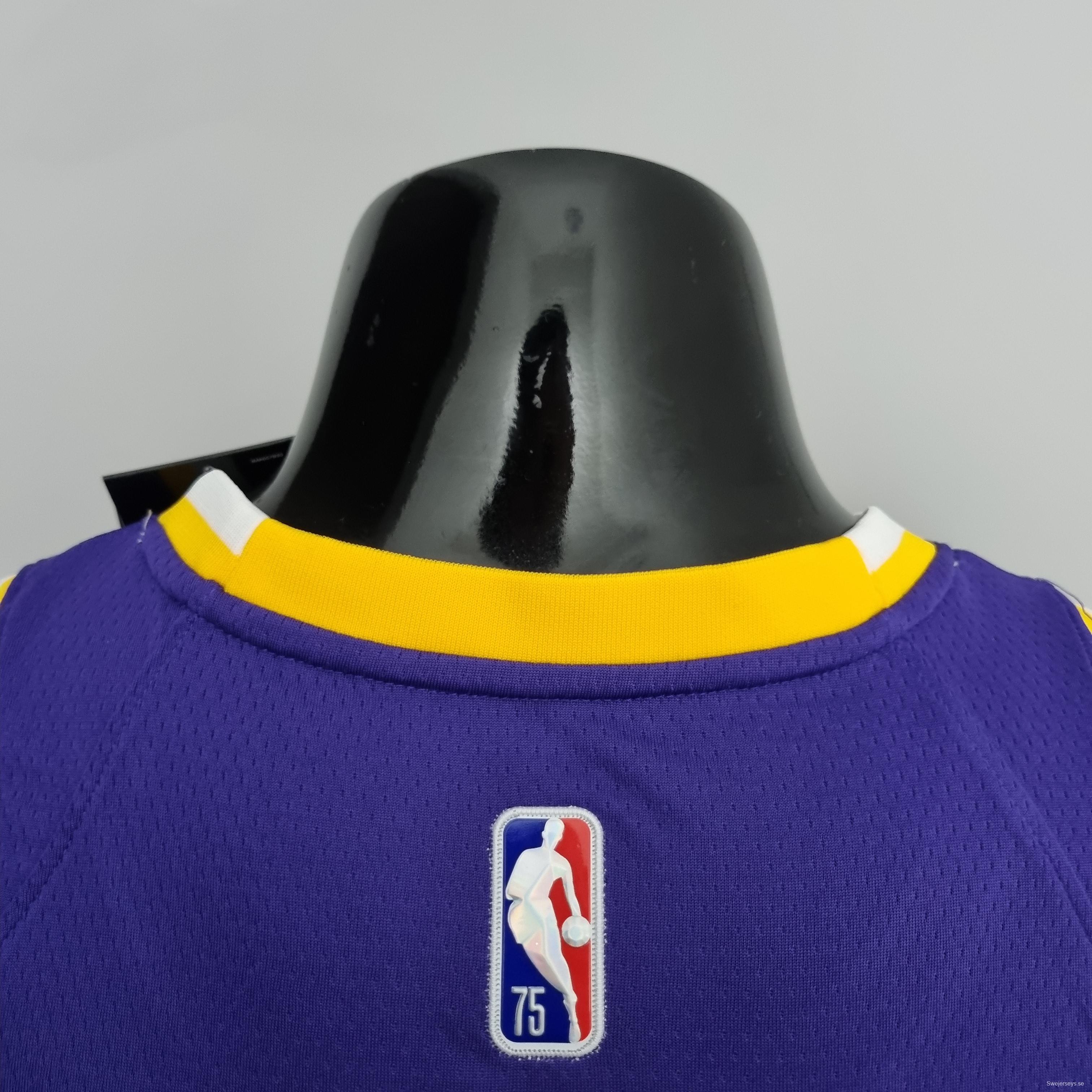 75th Anniversary Davis #3 Los Angeles Lakers Jordan Purple NBA Jersey