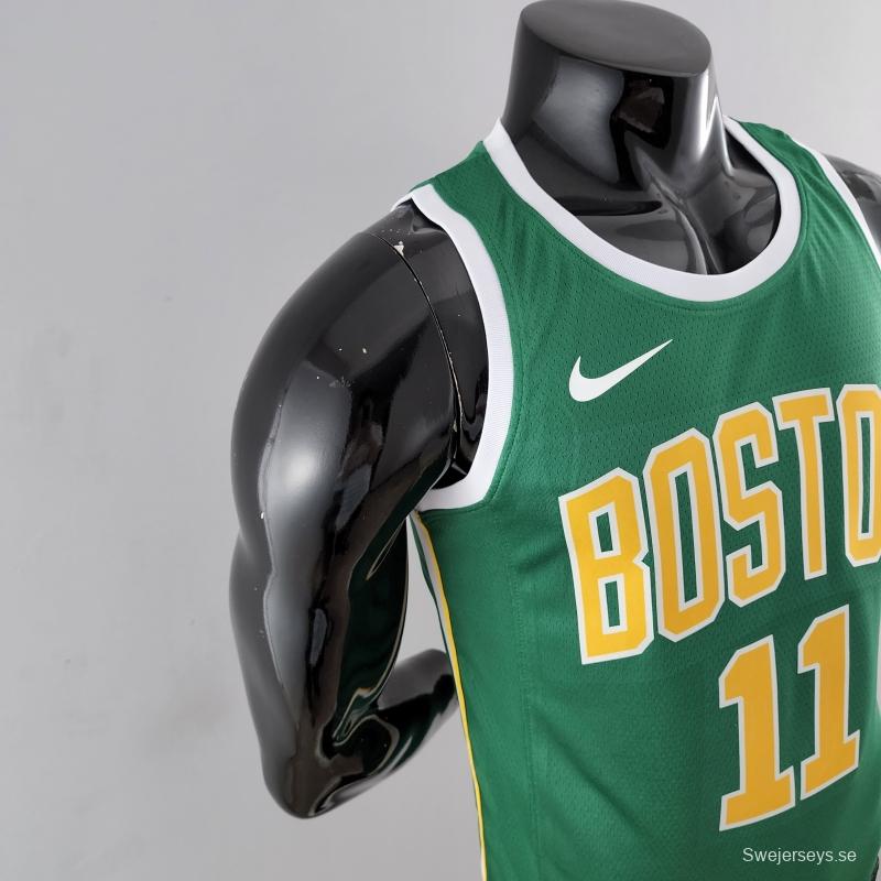 Boston Celtics IRVING#11 Green Gold NBA Jersey