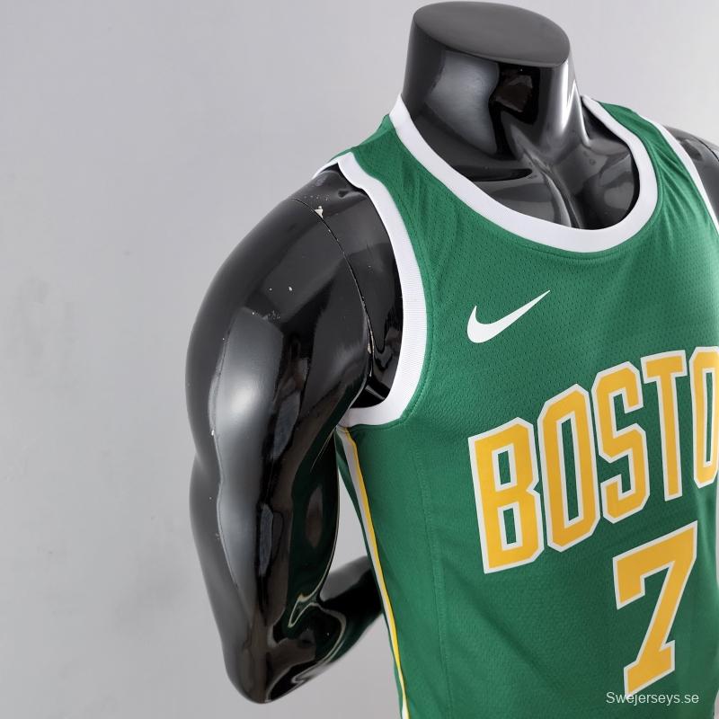 Boston Celtics BROWN#7 Green Gold NBA Jersey