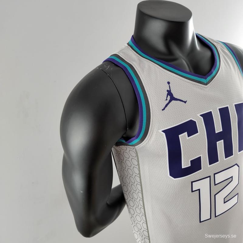 2019 NBA Oubre Jr. #12 Charlotte Hornets Grey Jersey