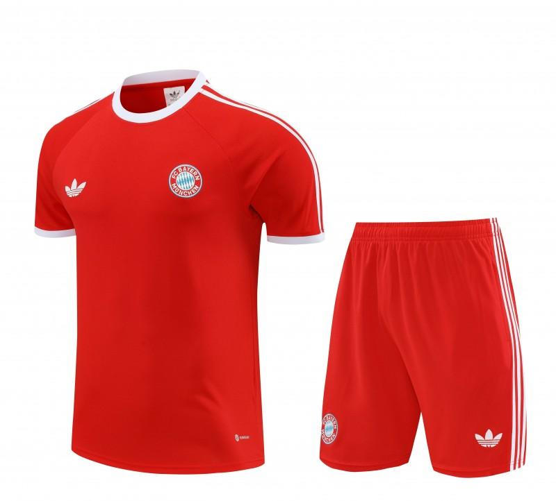 23/24 Bayern Munich Red Cotton Short Sleeve Jersey+Shorts